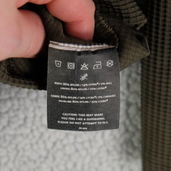 Nobull Shirt Womens Small Olive Green Waffle Knit Compression Long Sleeve Gym - Picture 9 of 9